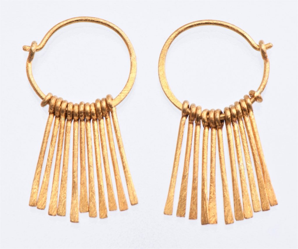 “Fringes ΙΙΙ” Earrings silver, yellow, matt