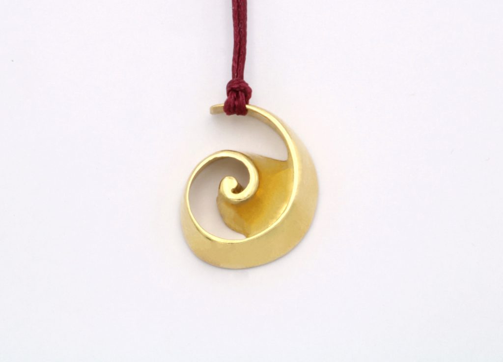 “Spiral shell ΙΙI” Pendant silver, yellow