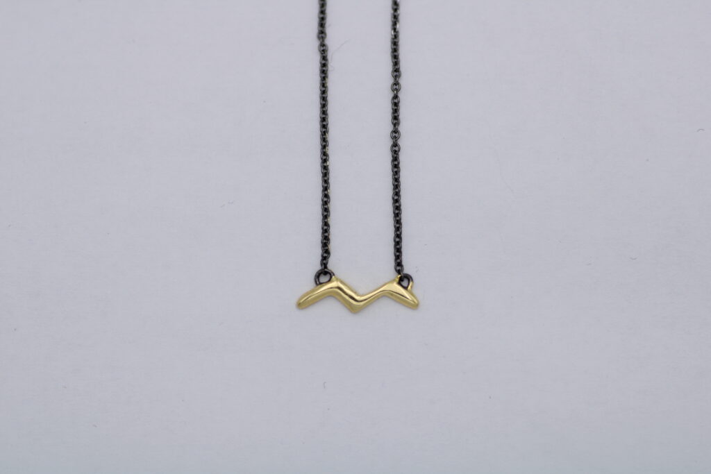 “Sea gull” Necklace gold, yellow, black