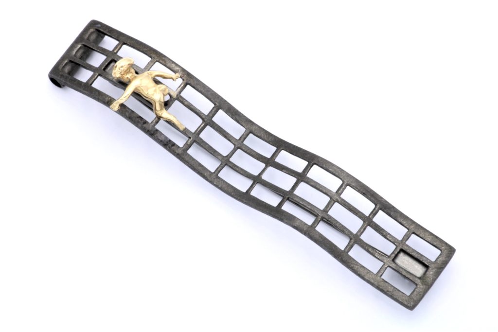 “Romeo” Brooch silver and gold