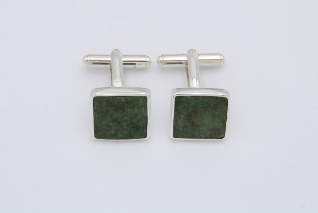 “Jade” Cufflinks, silver, jade