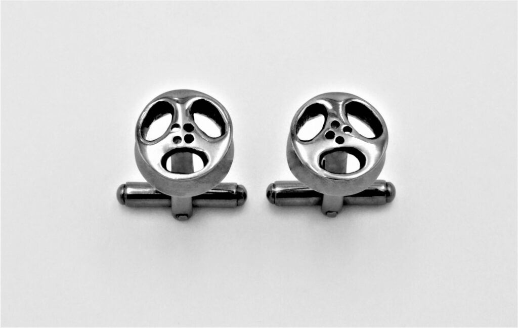 “Car rims” Cufflinks, silver, black