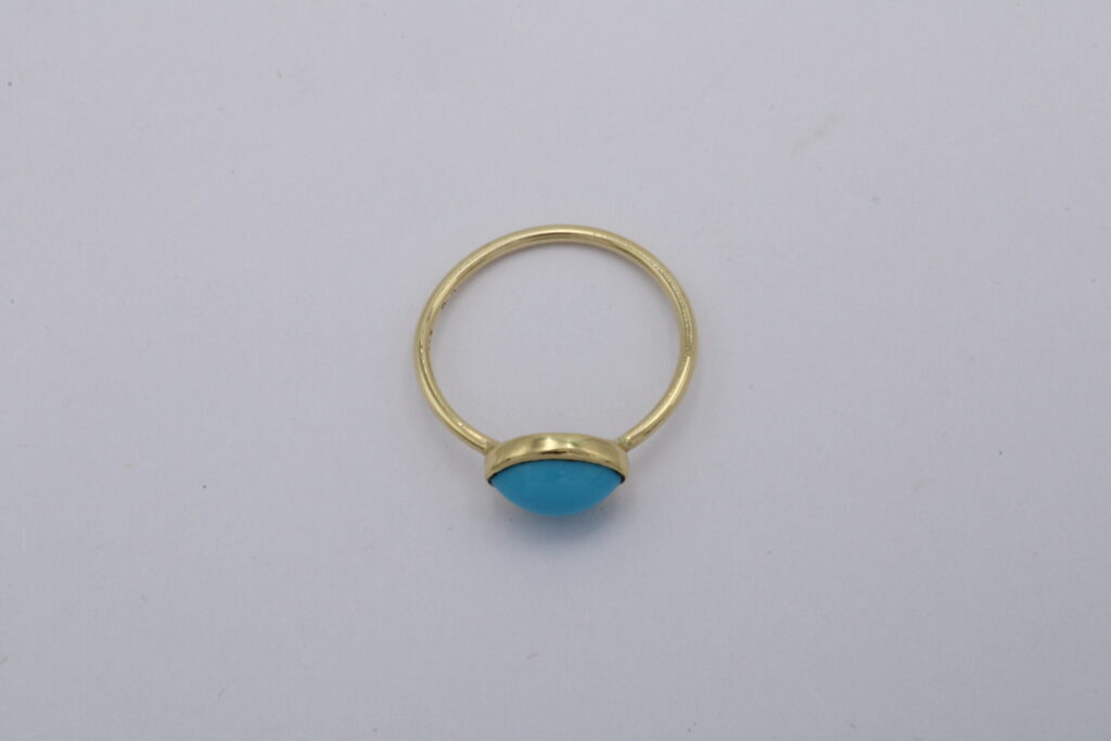 “Evil eye” Ring, gold, turquoise