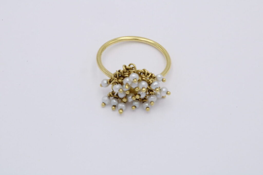 “Indian mirror mini” Δακτυλίδι χρυσό με μαργαριτάρια