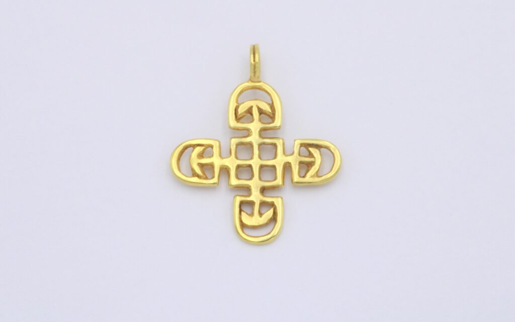 “Coptic” Cross silver, yellow