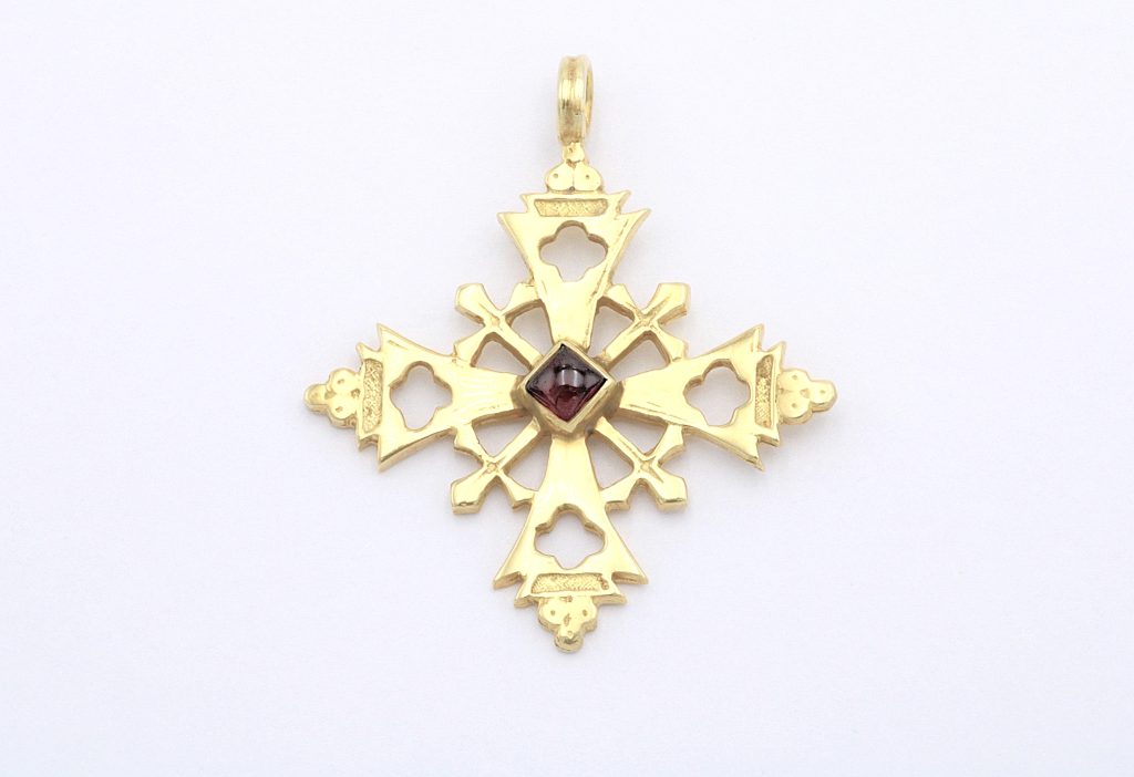 “Julian” Cross silver, yellow, garnet