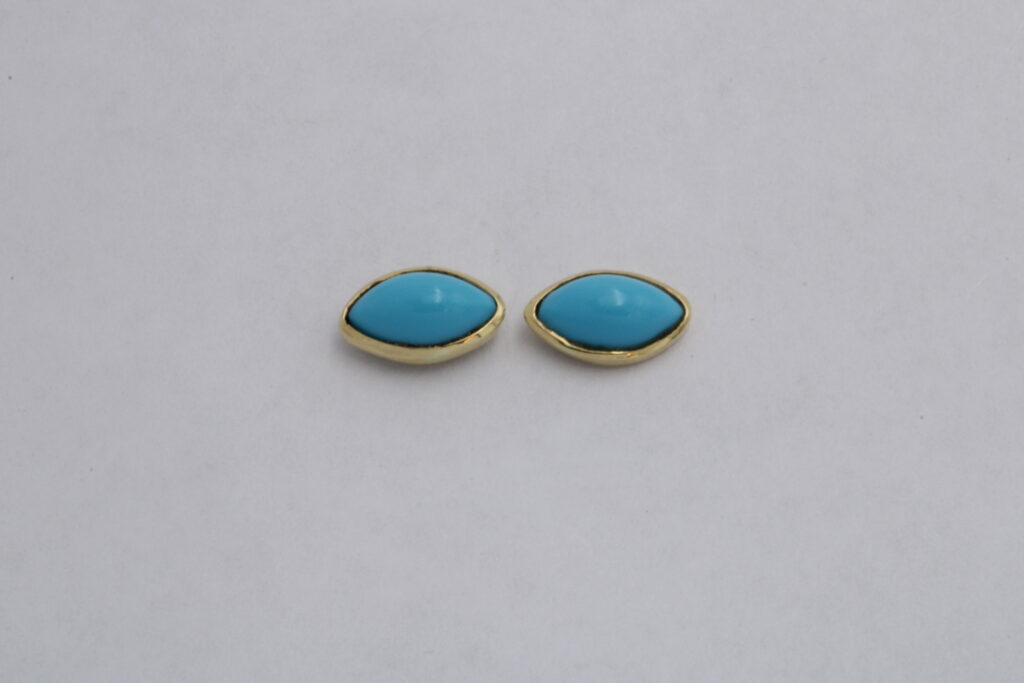 “Evil eye” Earrings gold, turquoise