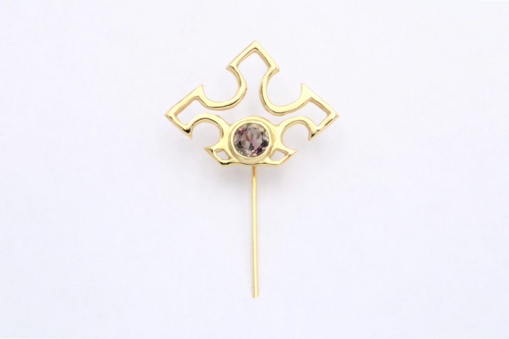“ Minoan” Brooch gold, tourmaline
