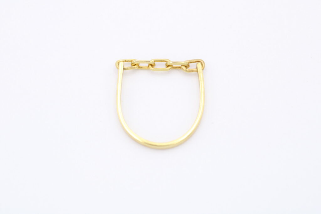 “Hybrid chain I” Ring, silver, yellow