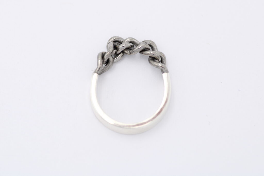 “Hybrid chain II” Ring, silver
