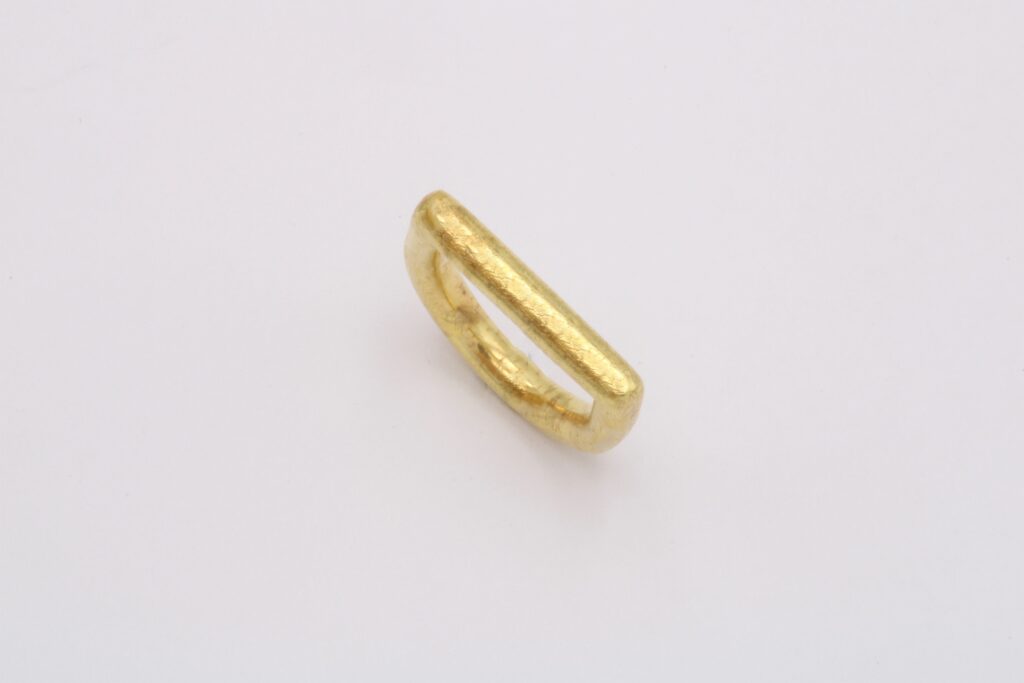 “D ring” Δακτυλίδι χρυσό κίτρινο ματ