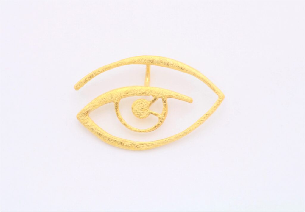 “Eye II” Pendant silver, yellow, matt