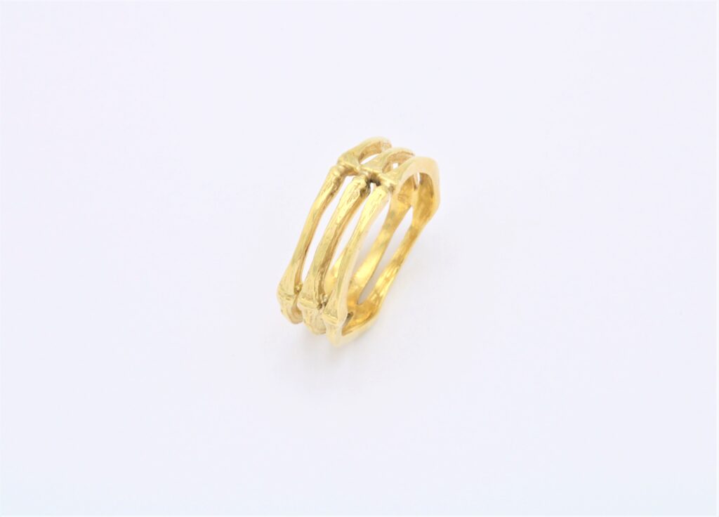 “Bamboo” Ring, silver, yellow
