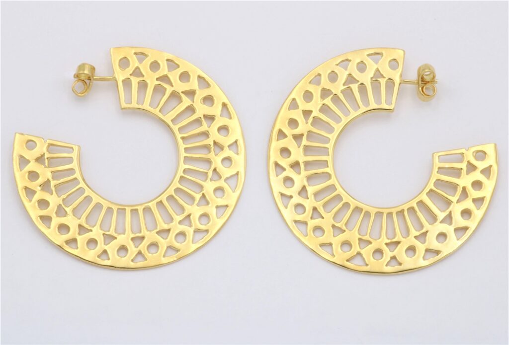 “Lacy IΙ” Earrings silver, yellow