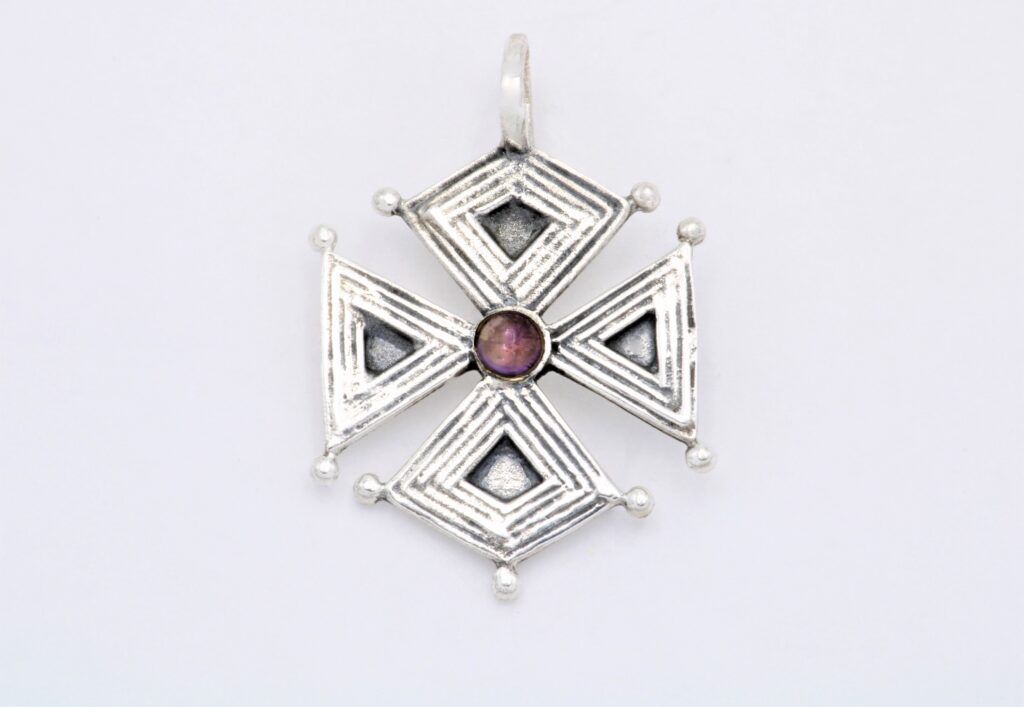 “Theodosius” Cross silver, tourmaline