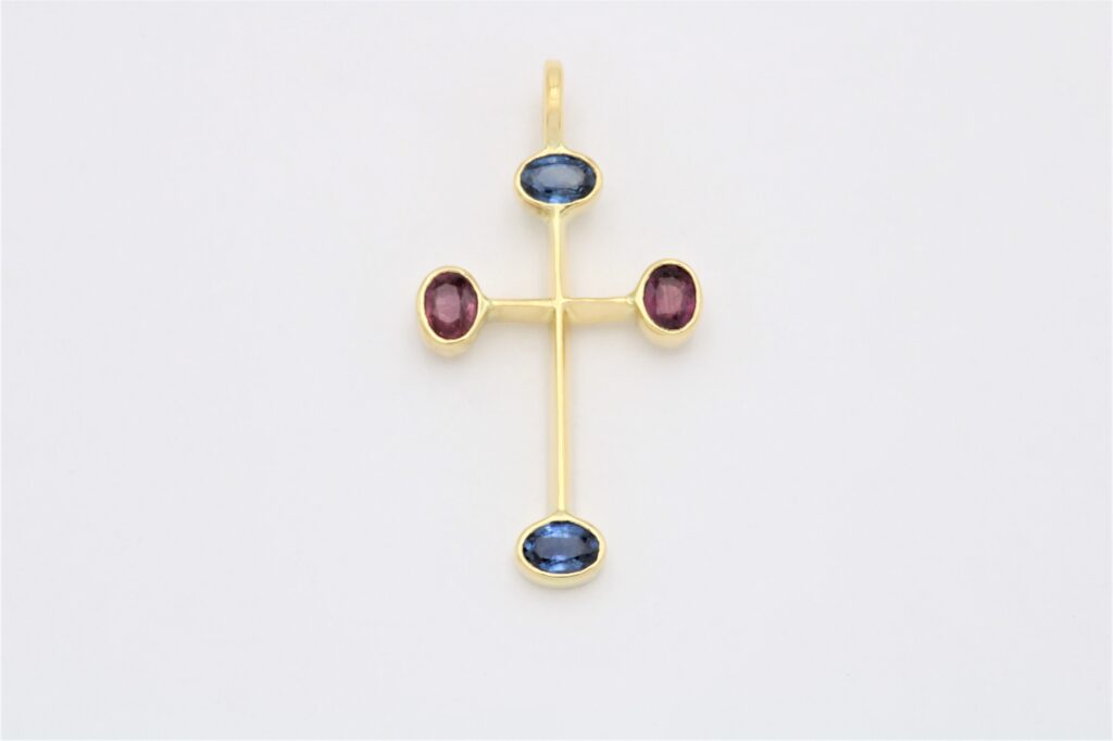 “Theofano ΙΙΙ” Cross gold, tourmaline