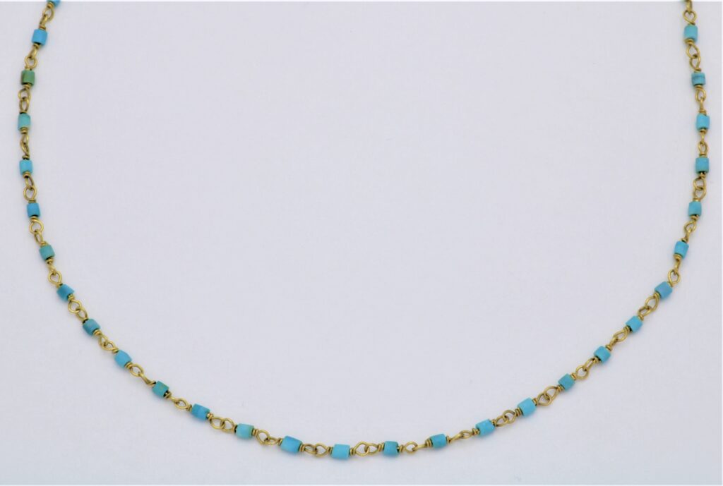 “Egyptian mood” Necklace gold, turquoise