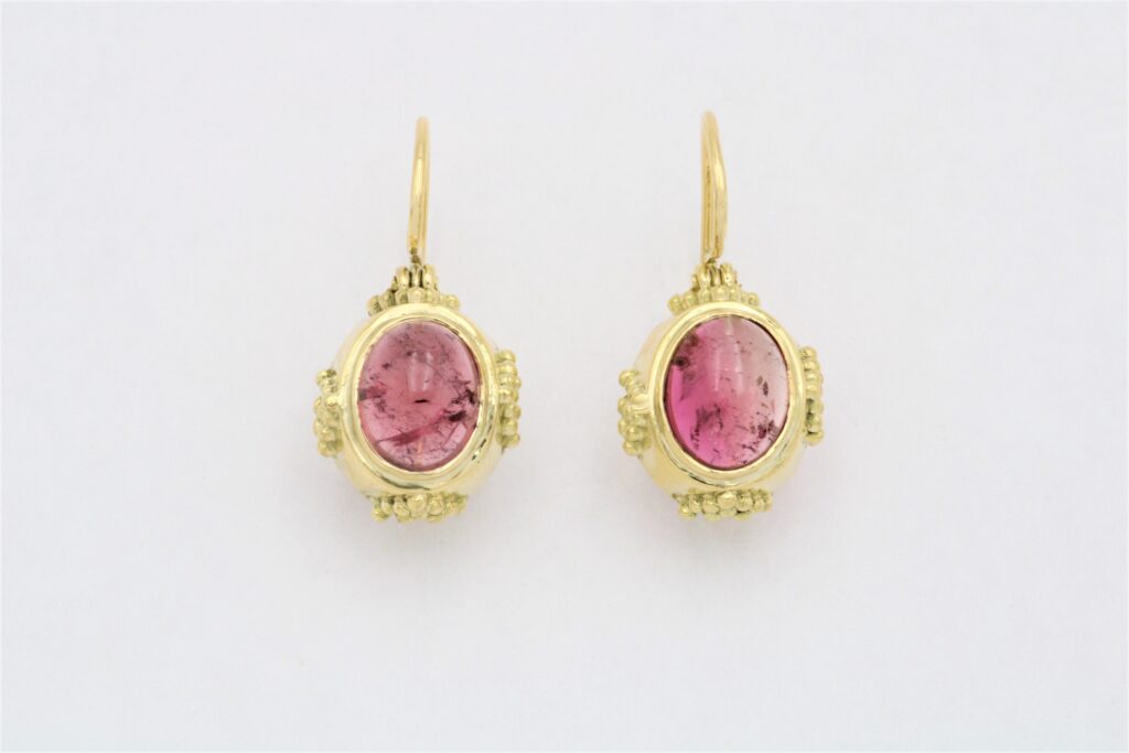 “Museum copy '74 I” Earrings gold, tourmaline