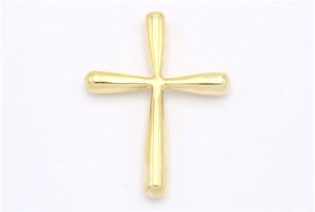 “Curvy minimal I” Cross silver, yellow