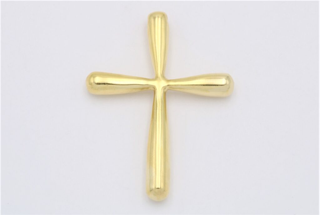 “Curvy minimal I” Cross silver, yellow