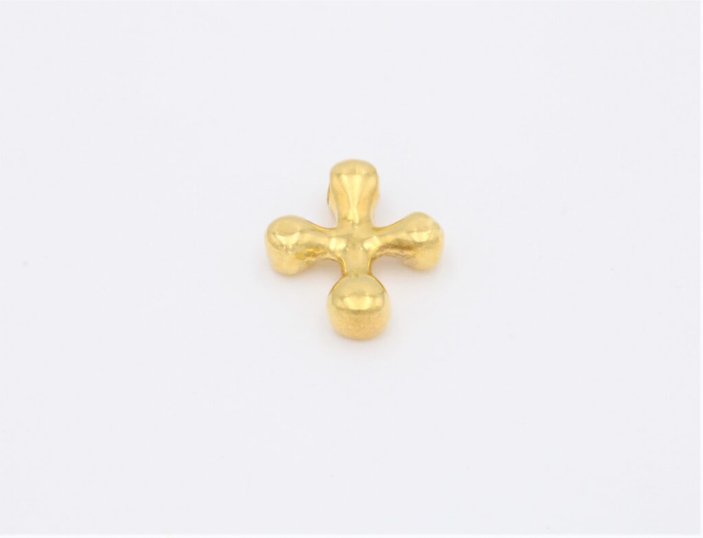 “Curvy minimal III” Cross silver, yellow