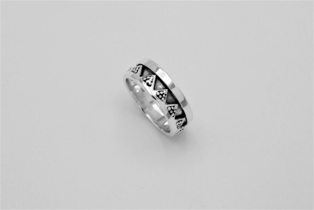 “ Triangular granulation” Ring, silver