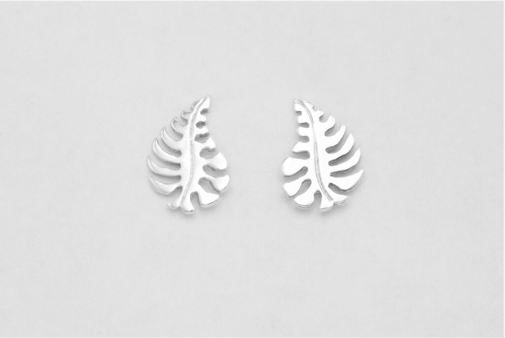 “Monstera” Earrings silver