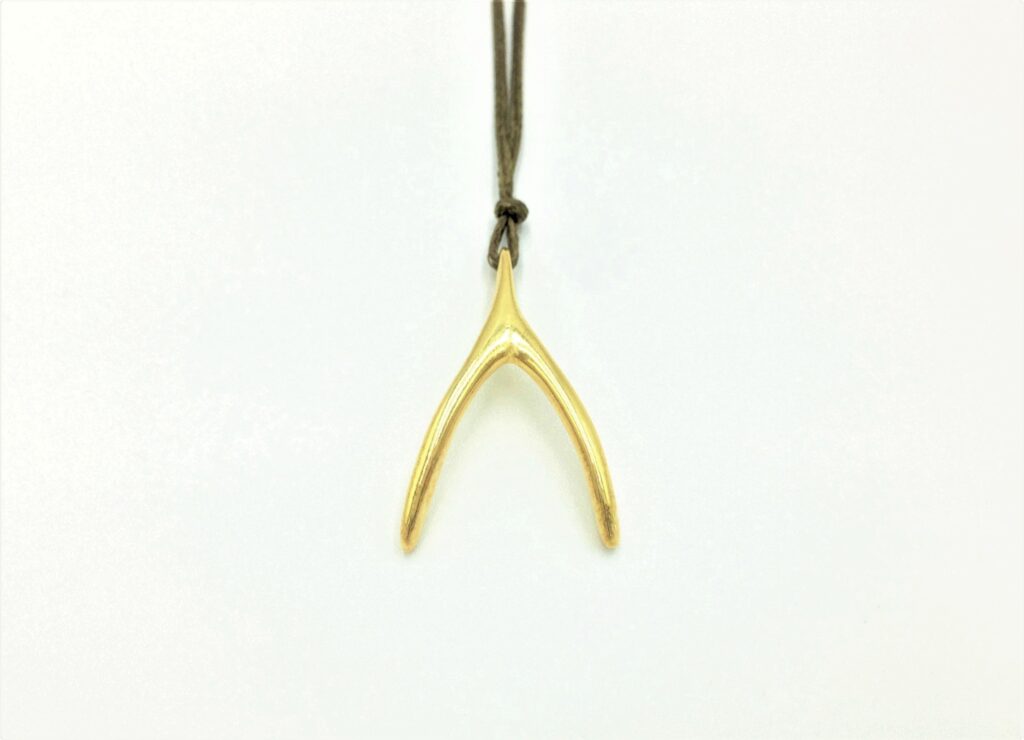 “Wishbone II” Pendant silver, yellow
