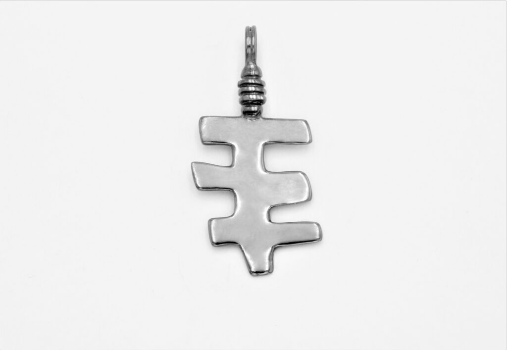 “Signal III” Pendant, silver, black