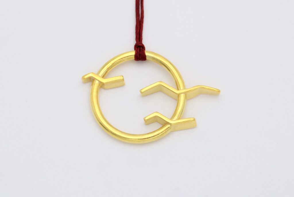 “Seagulls”Pendant-lucky charm 2023 silver, yellow