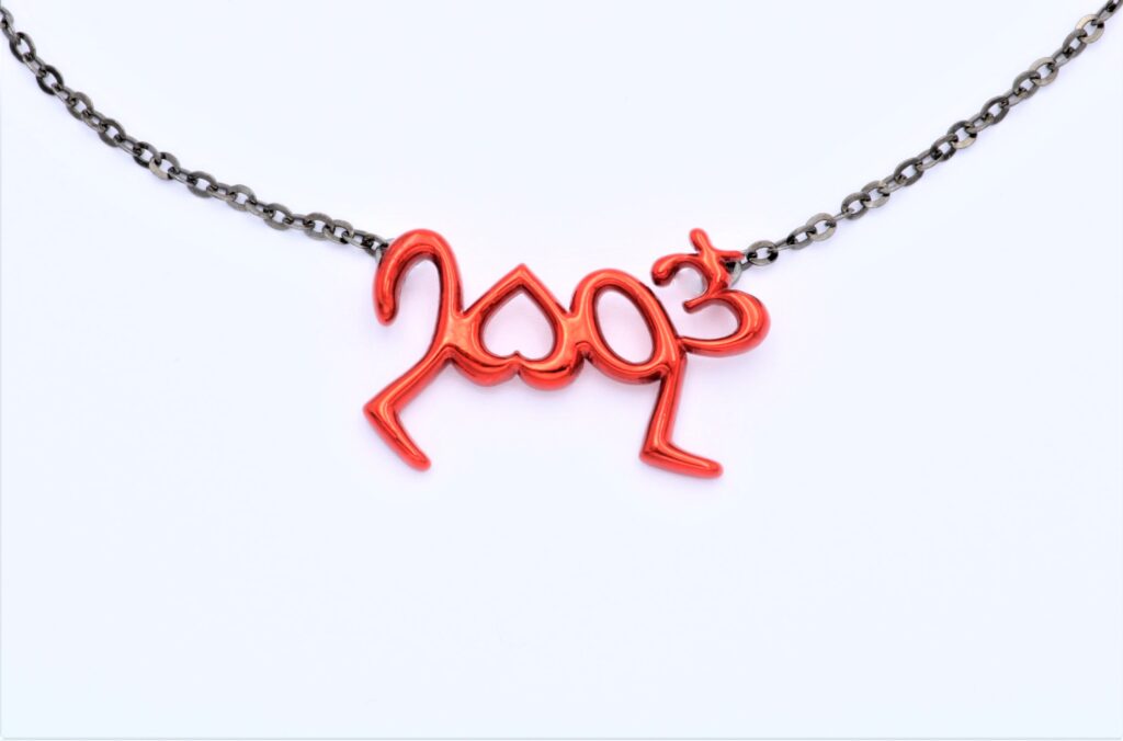 “Eros” Necklace -lucky charm 2023 silver, red, black