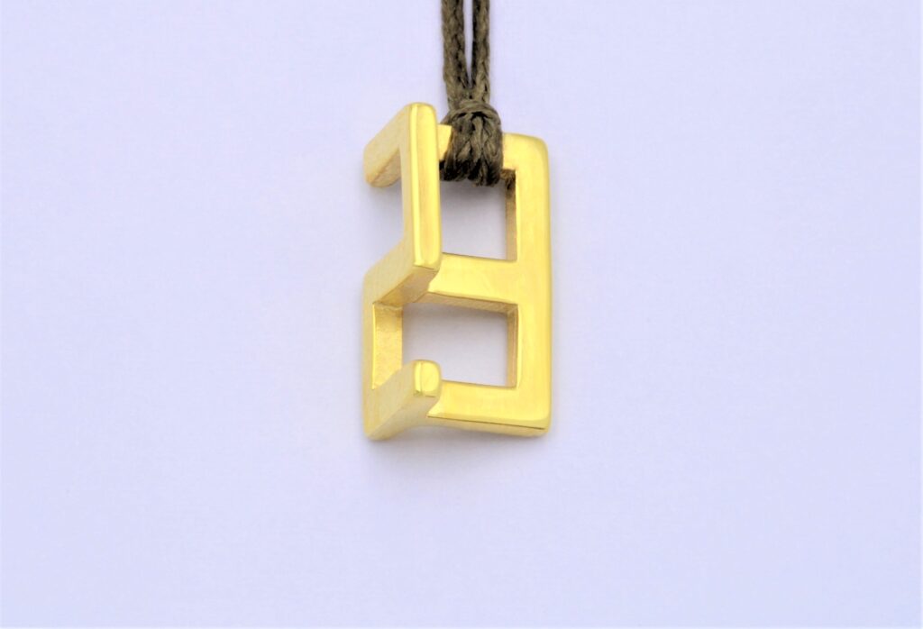 “3d” Pendant-lucky charm 2023 silver, yellow
