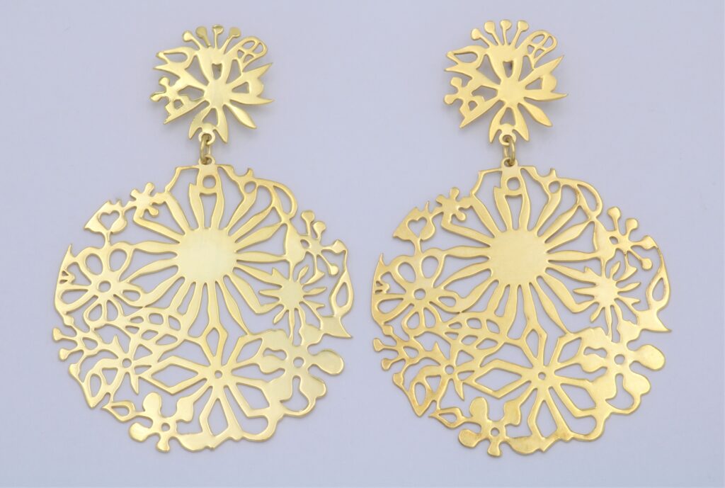 “Jungle” Earrings silver, yellow