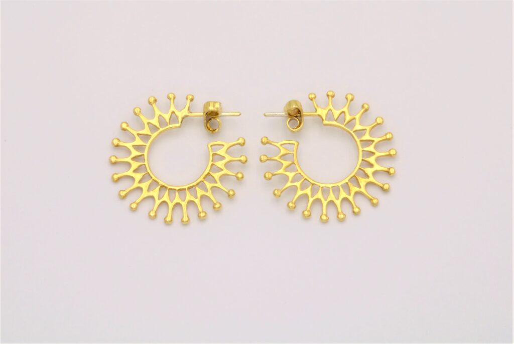 “Sun rays ΙΙΙ” Earrings silver, yellow