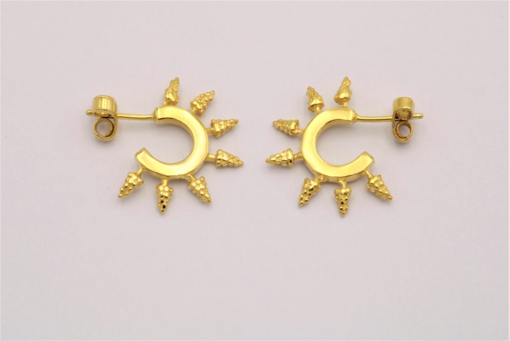 “Archaic punk” Earrings silver, yellow