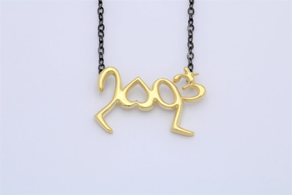 “Eros reflection II” Necklace -lucky charm 2023 silver, yellow, black