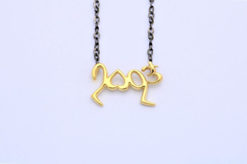 “Eros reflection II” Necklace -lucky charm 2023 silver, yellow, black