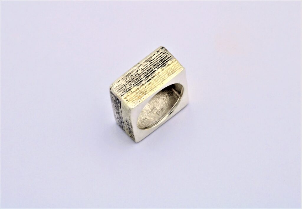“Canvas” Ring, silver and gold