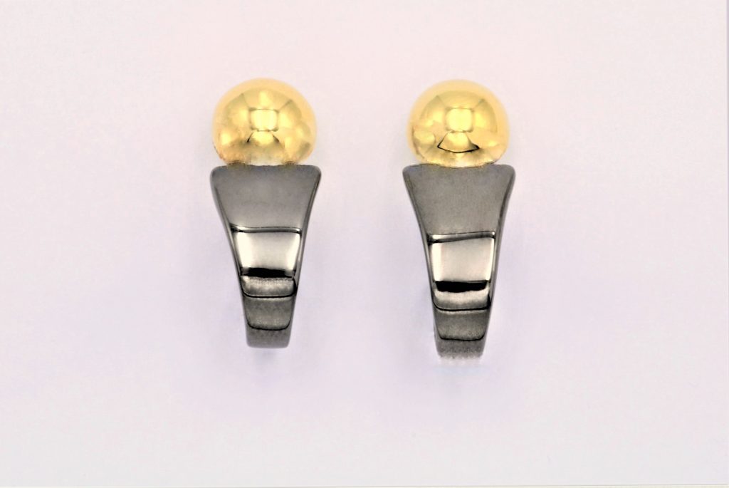 “Balance” Earrings silver, yellow, black
