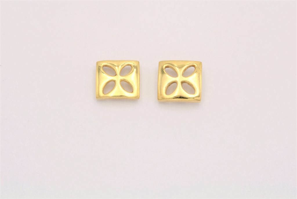 “Neo-byzantine” Earrings, silver, yellow