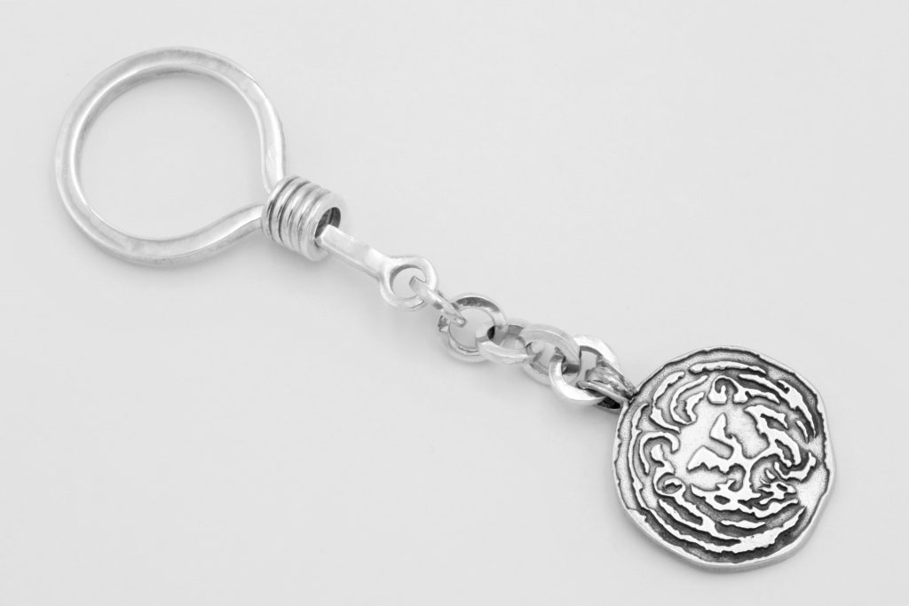 “Key chain II-Lion head” Key chain and pendant, silver