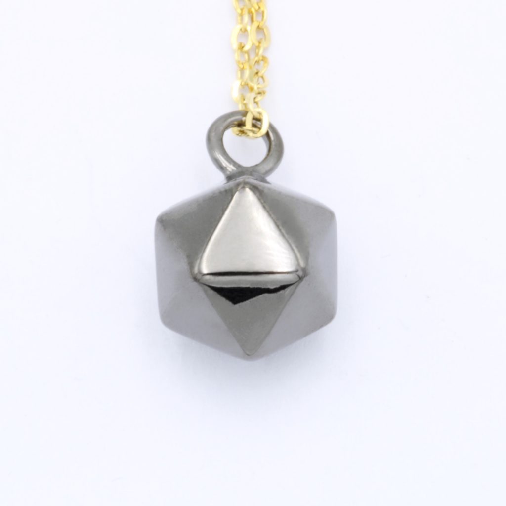 “20-hedron I” Pendant silver black