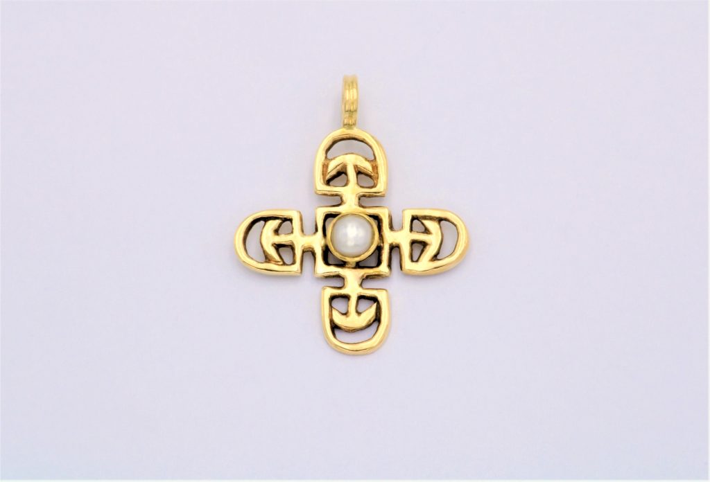 “Coptic” Cross gold, pearl