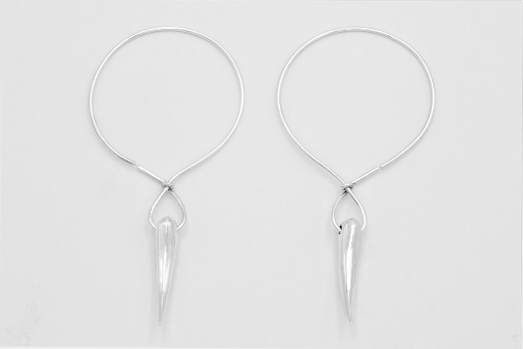 “Tiger's tooth” Earrings silver