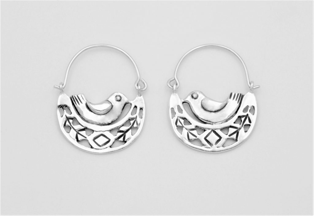 “Bird nest I” Earrings silver