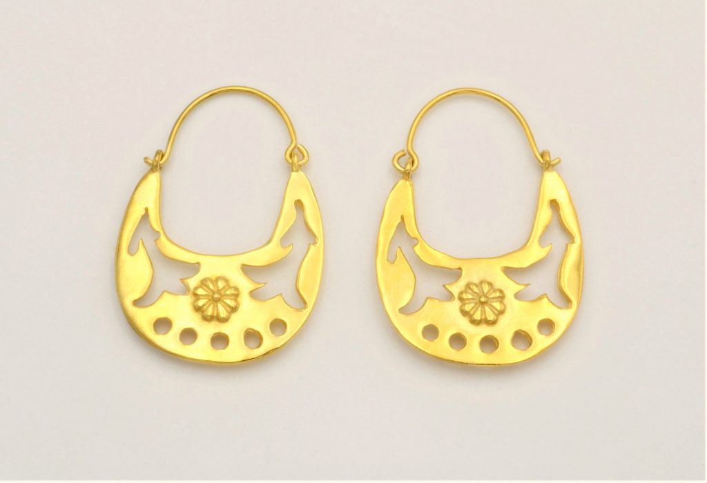 “Macedonian I” Earrings silver, yellow