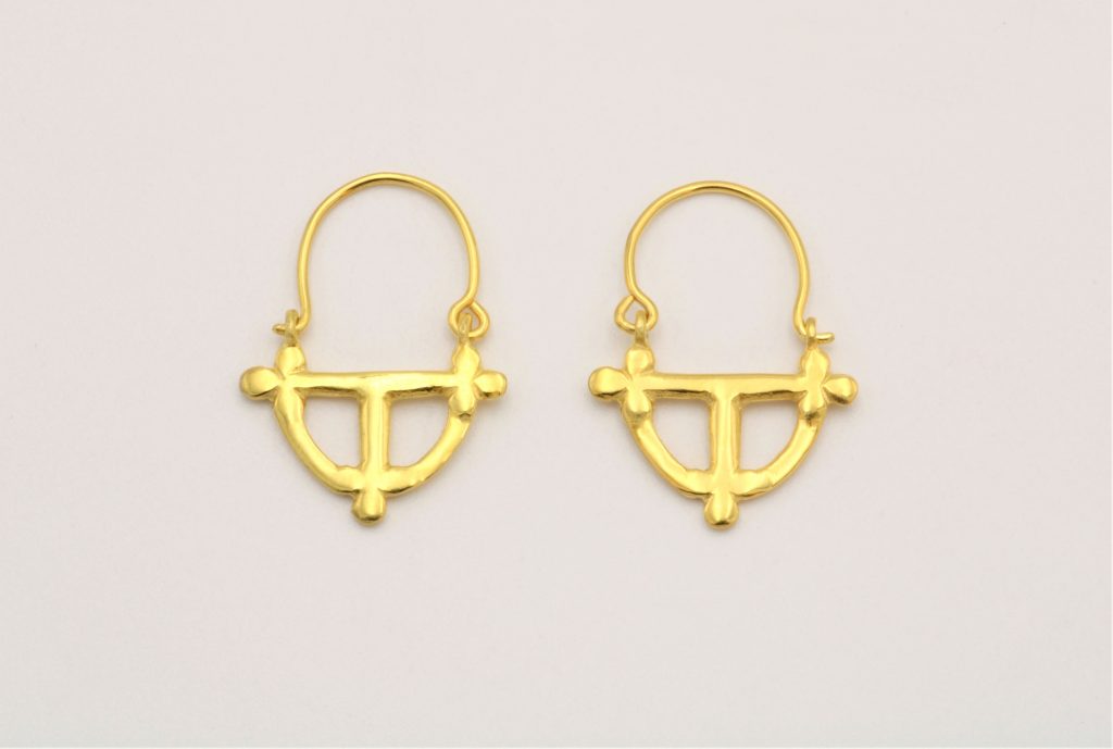 “Byzantine clover” Earrings silver, yellow