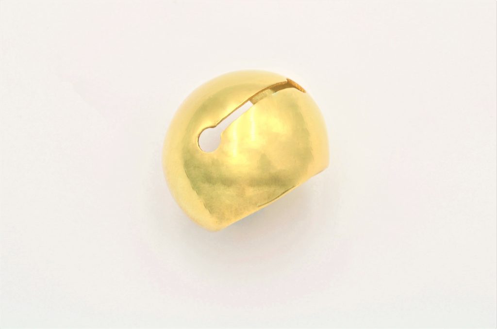 “Ring ring” Ring, silver, yellow