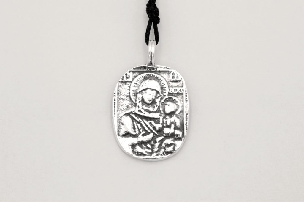 “Virgin and child” Pendant, silver