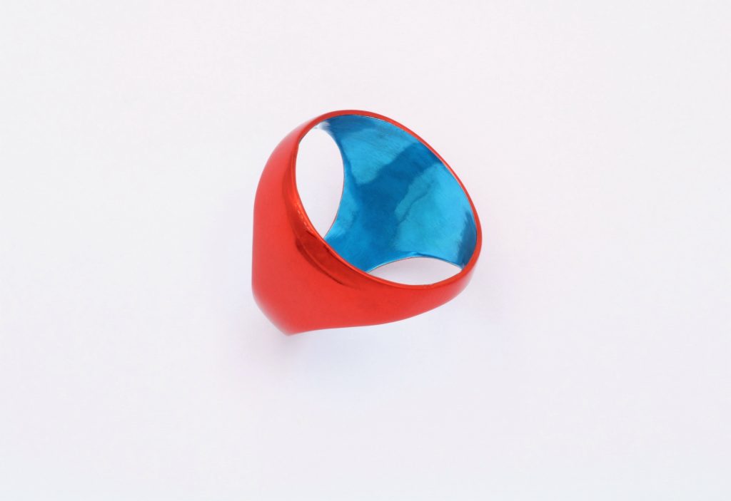 “Naked King’s ring” Ring, silver, red, turquoise